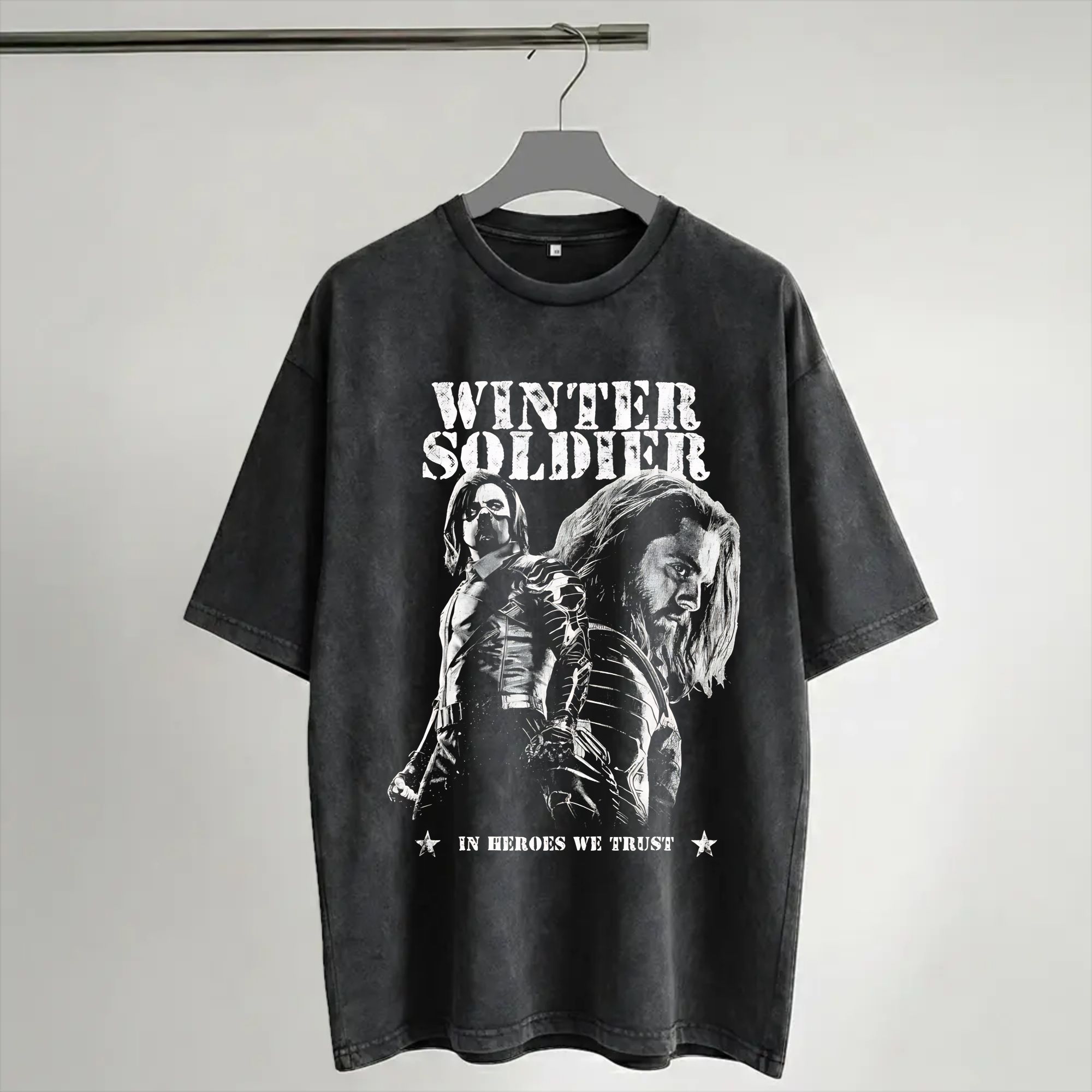Street Fashion Outfit For Men - Harajuku Washed Shirt Soldier Bucky Barnes