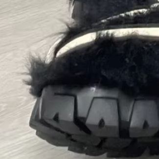 Street Fashion Y2K - Women Black Furry Mid Calf Platform