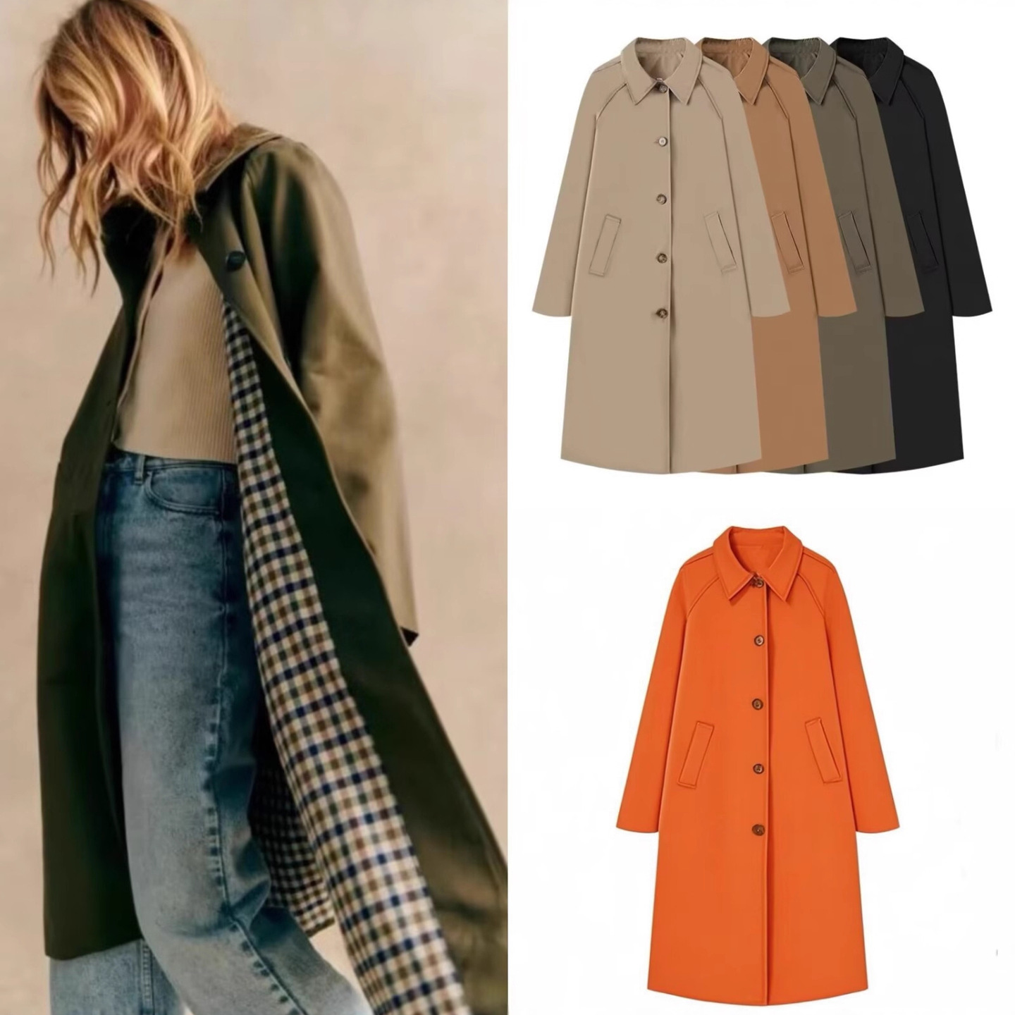 Women's Fashion Long Trench Co - Street Fashion England ulasan dan harga