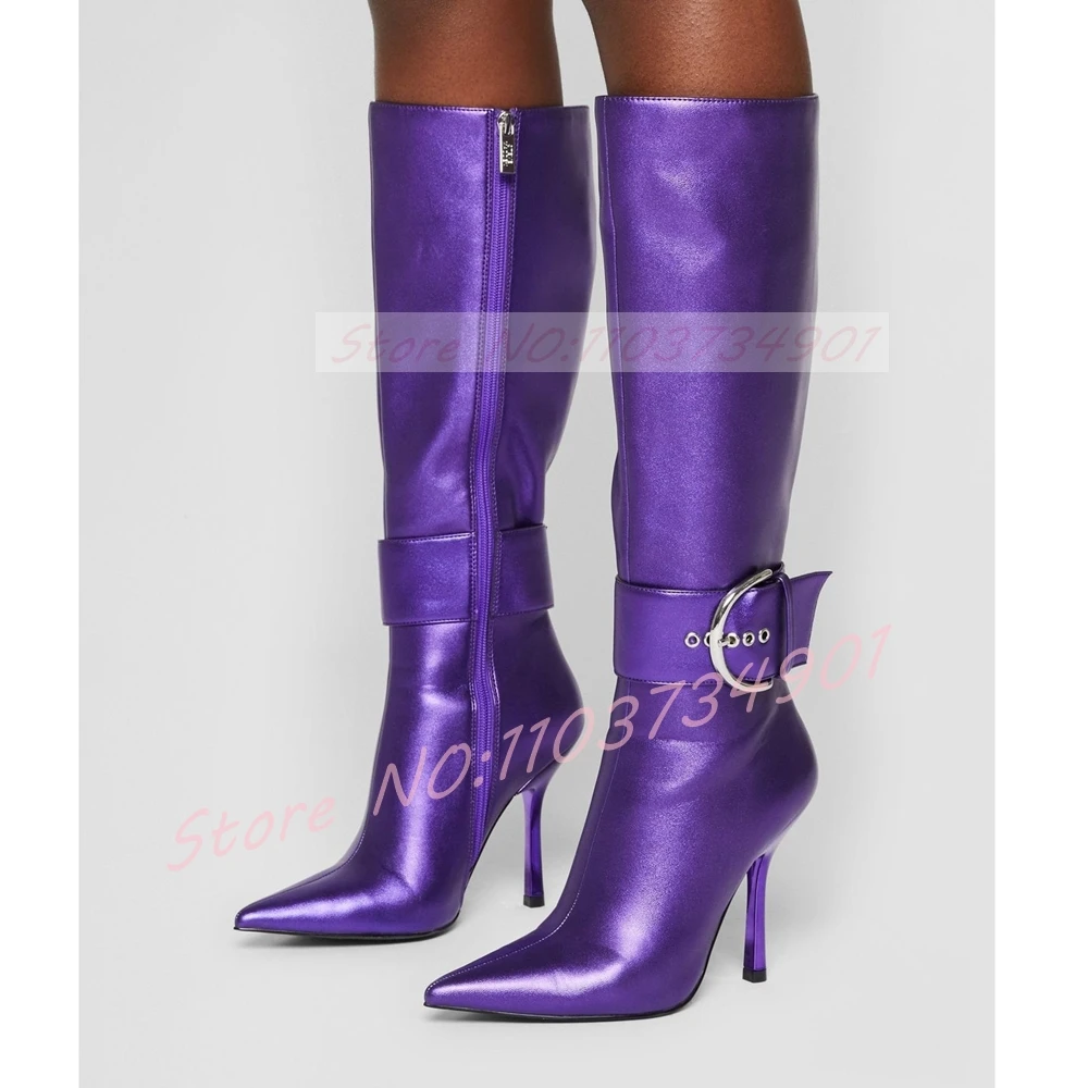 Belt Buckle Ankle Strap Purple - Street Fashion Ladies ulasan dan harga