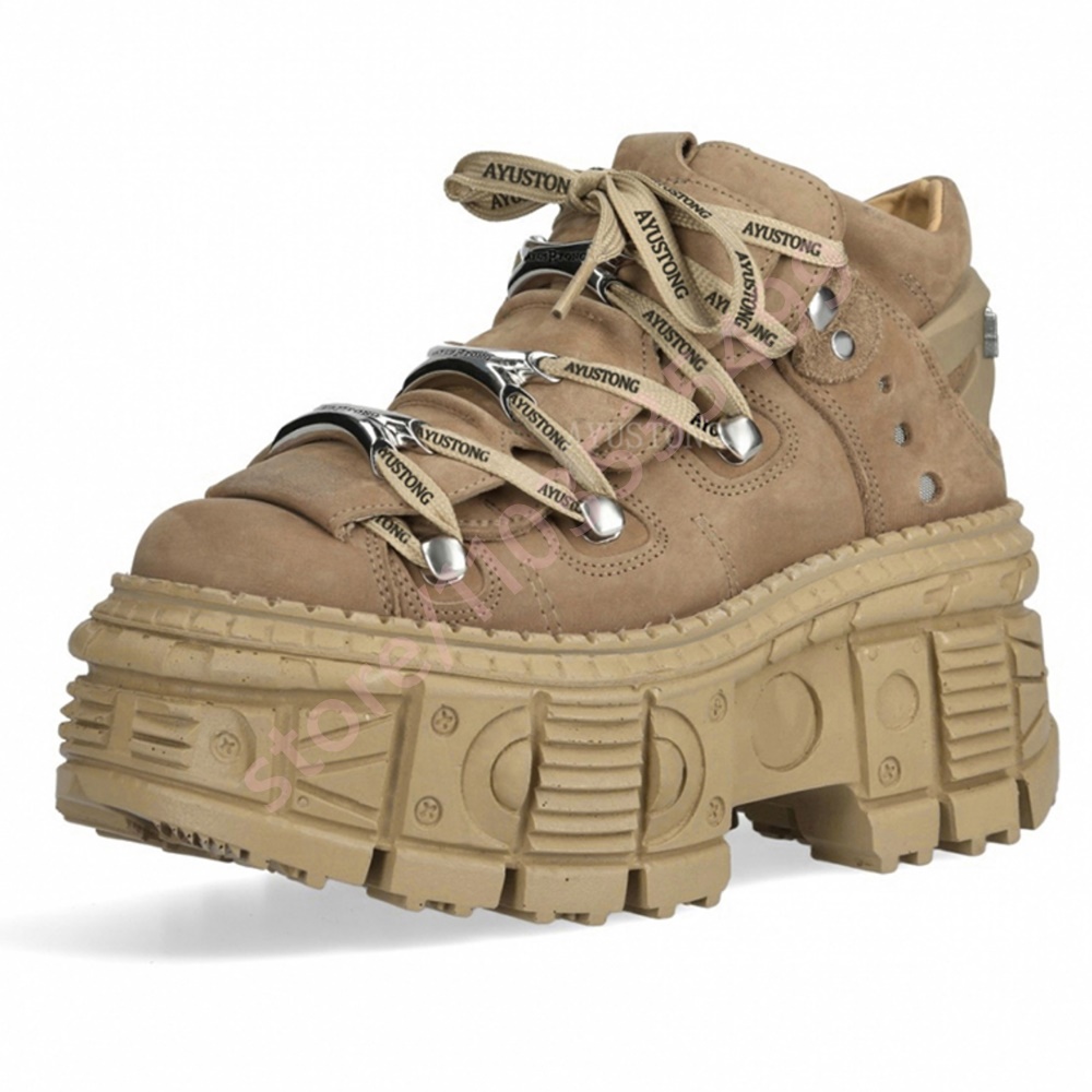 Thick-Soled Punk Rivet Y2K Sho - Street Fashion Y2K ulasan dan harga