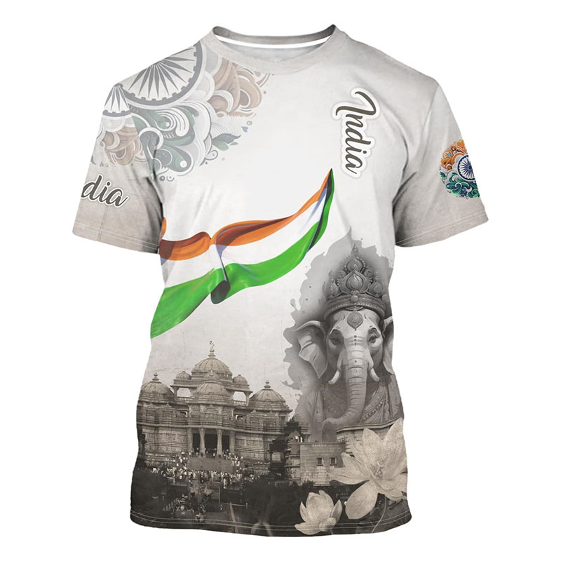 India Flag Print T-shirt Men's - Street Fashion India ulasan dan harga