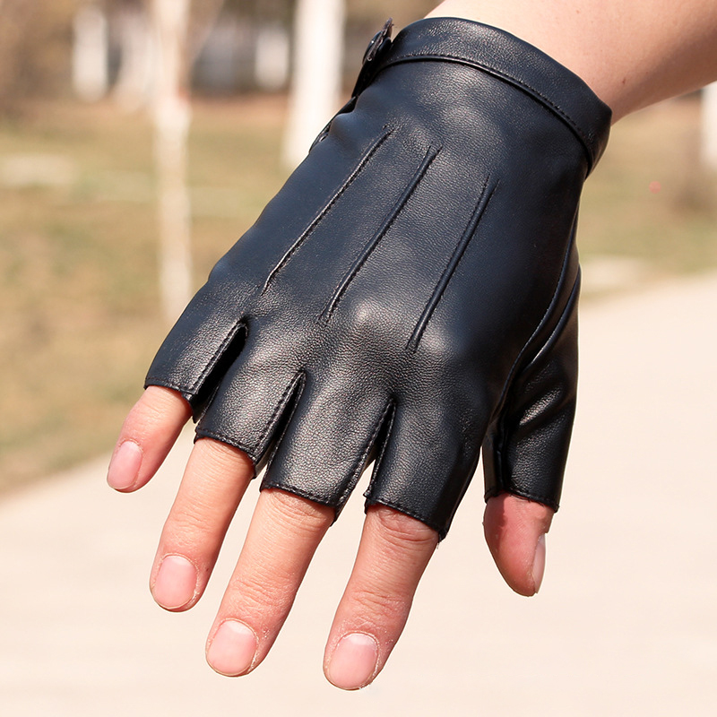 PU Leather Fingerless Gloves M - Street Fashion Gloves ulasan dan harga