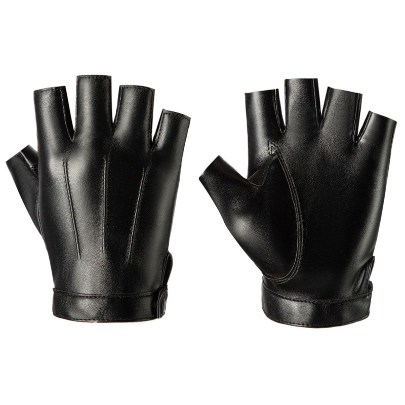 PU Leather Fingerless Gloves M - Street Fashion Gloves ulasan dan harga