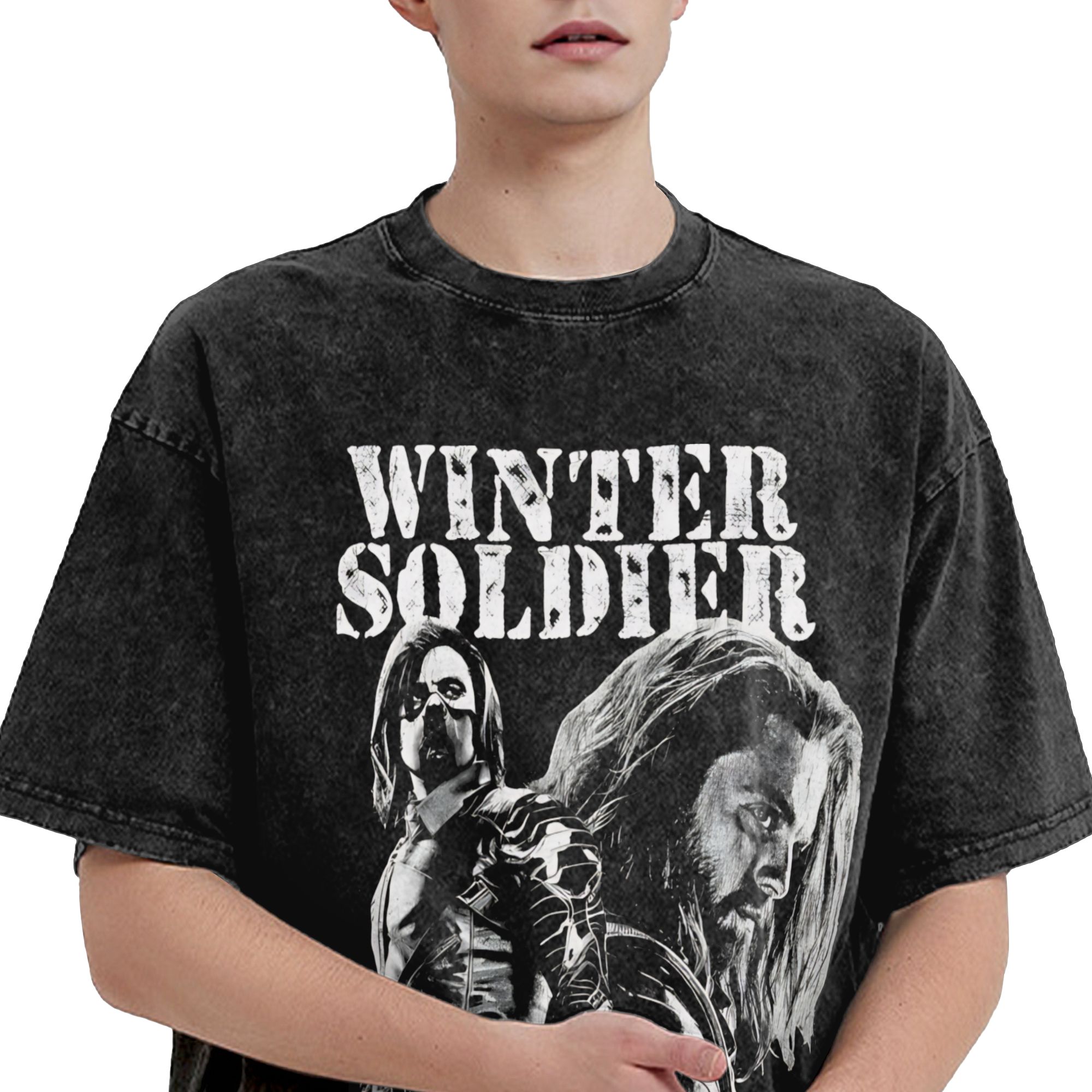 Harajuku Washed Shirt Soldier  - Street Fashion Outfit For Men ulasan dan harga