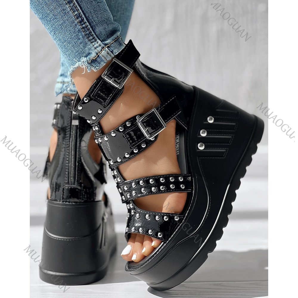 Fashion Women Peep Toe Black S - Street Fashion Ladies ulasan dan harga