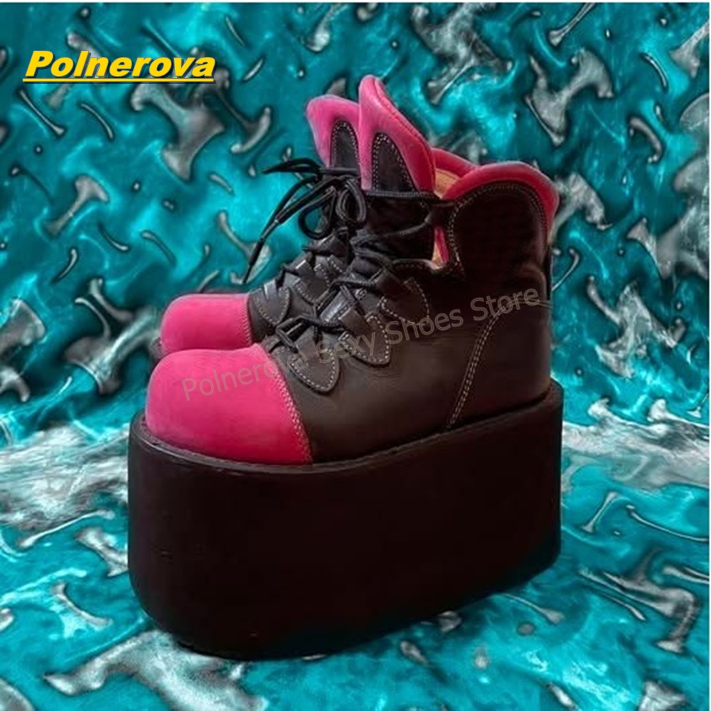 Y2K Punk Platform Mid Calf Boo - Street Fashion Y2K ulasan dan harga