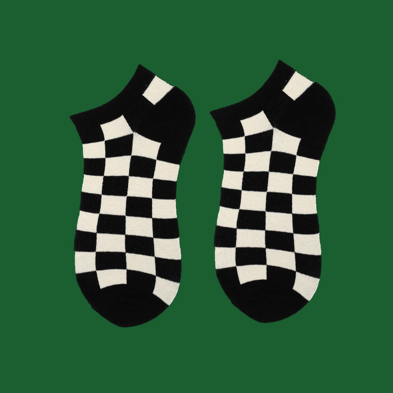 Women's Socks Black Checkerboa - Street Fashion Couple ulasan dan harga