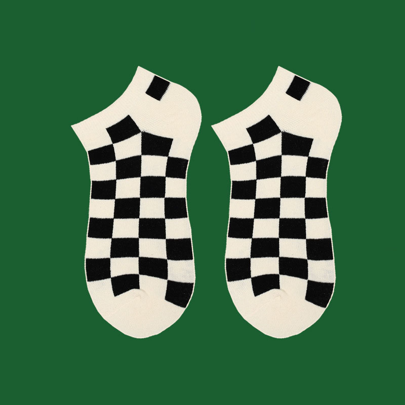 Women's Socks Black Checkerboa - Street Fashion Couple ulasan dan harga