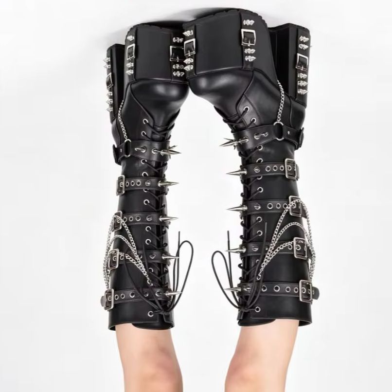 Punk-Style Platform Motorcycle - Street Fashion Y2K ulasan dan harga