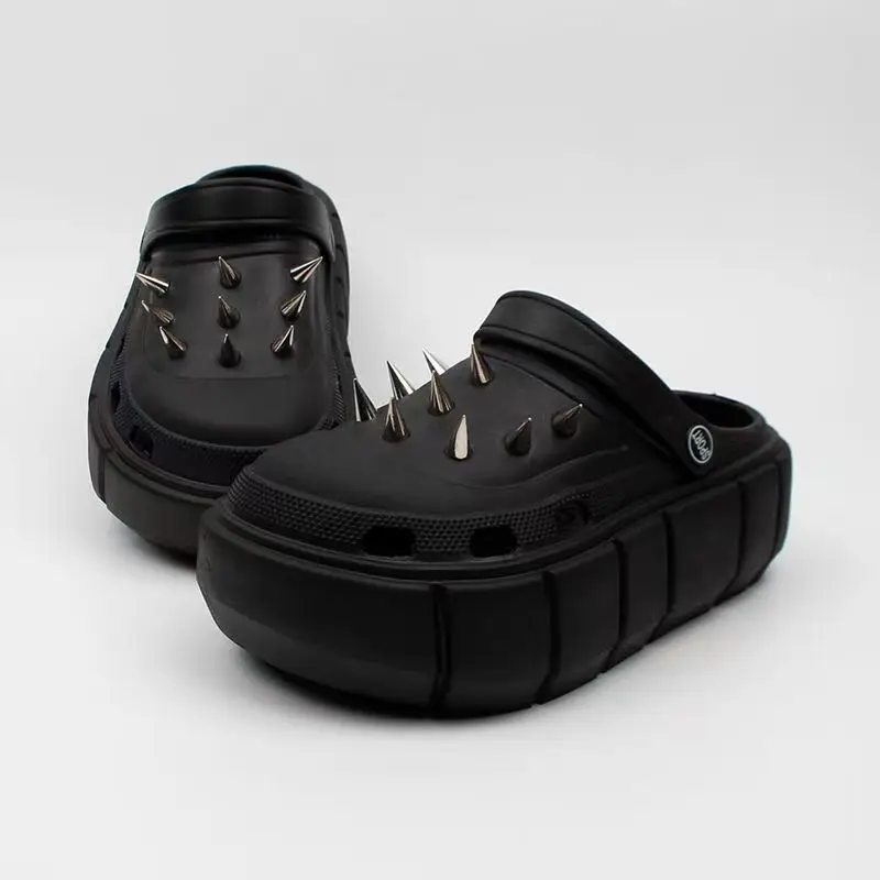 Y2K style Rivet Hole Shoes Wom - Street Fashion Y2K ulasan dan harga