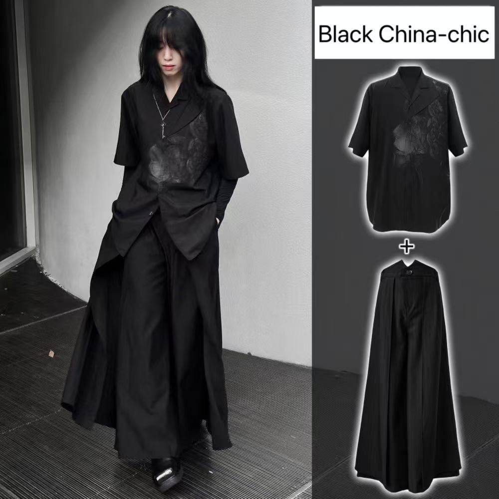 Cool Black New Chinese Style C - Street Fashion Outfit For Men ulasan dan harga