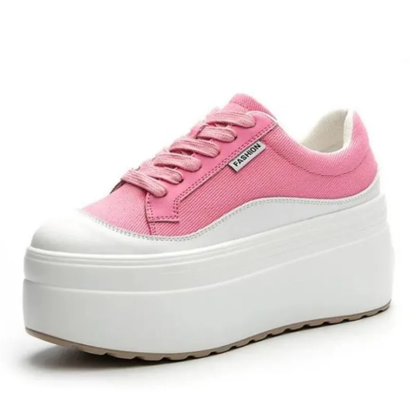 8cm New Canvas Genuine Leather - Street Fashion Ladies ulasan dan harga