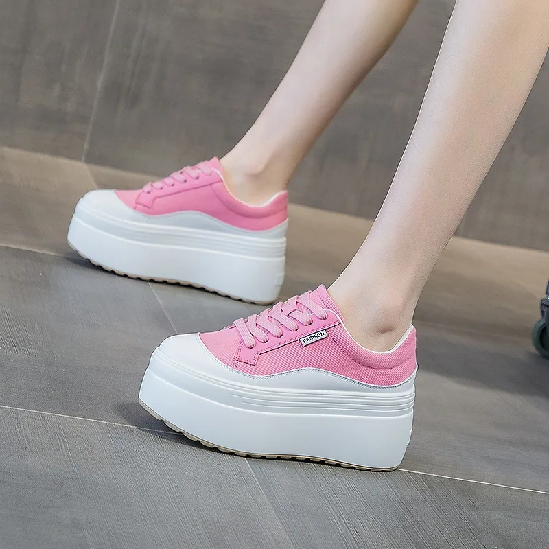 8cm New Canvas Genuine Leather - Street Fashion Ladies ulasan dan harga