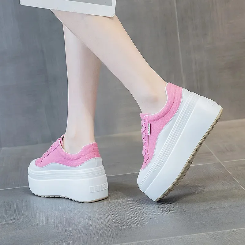 8cm New Canvas Genuine Leather - Street Fashion Ladies ulasan dan harga