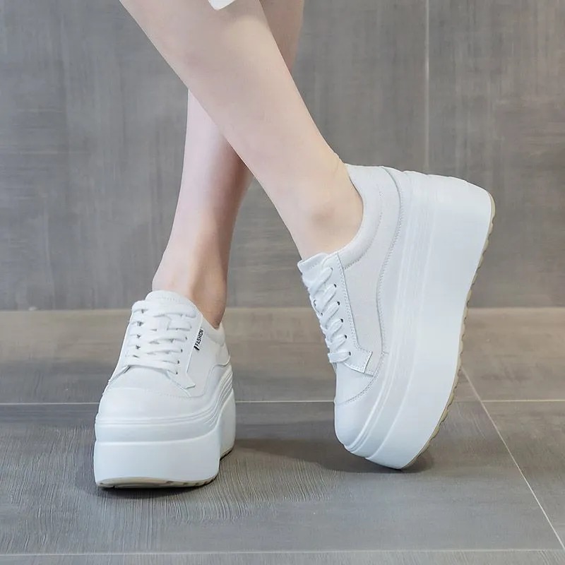 8cm New Canvas Genuine Leather - Street Fashion Ladies ulasan dan harga