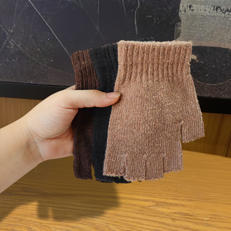 Wool Half-Finger Gloves for Wo - Street Fashion Gloves ulasan dan harga