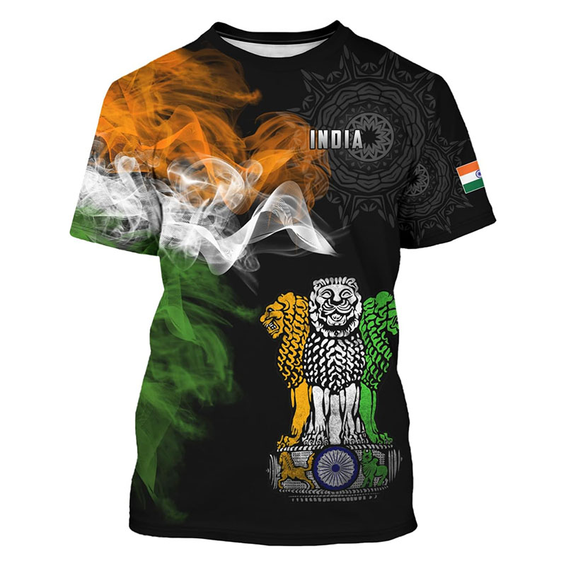 India Flag Print T-shirt Men's - Street Fashion India ulasan dan harga