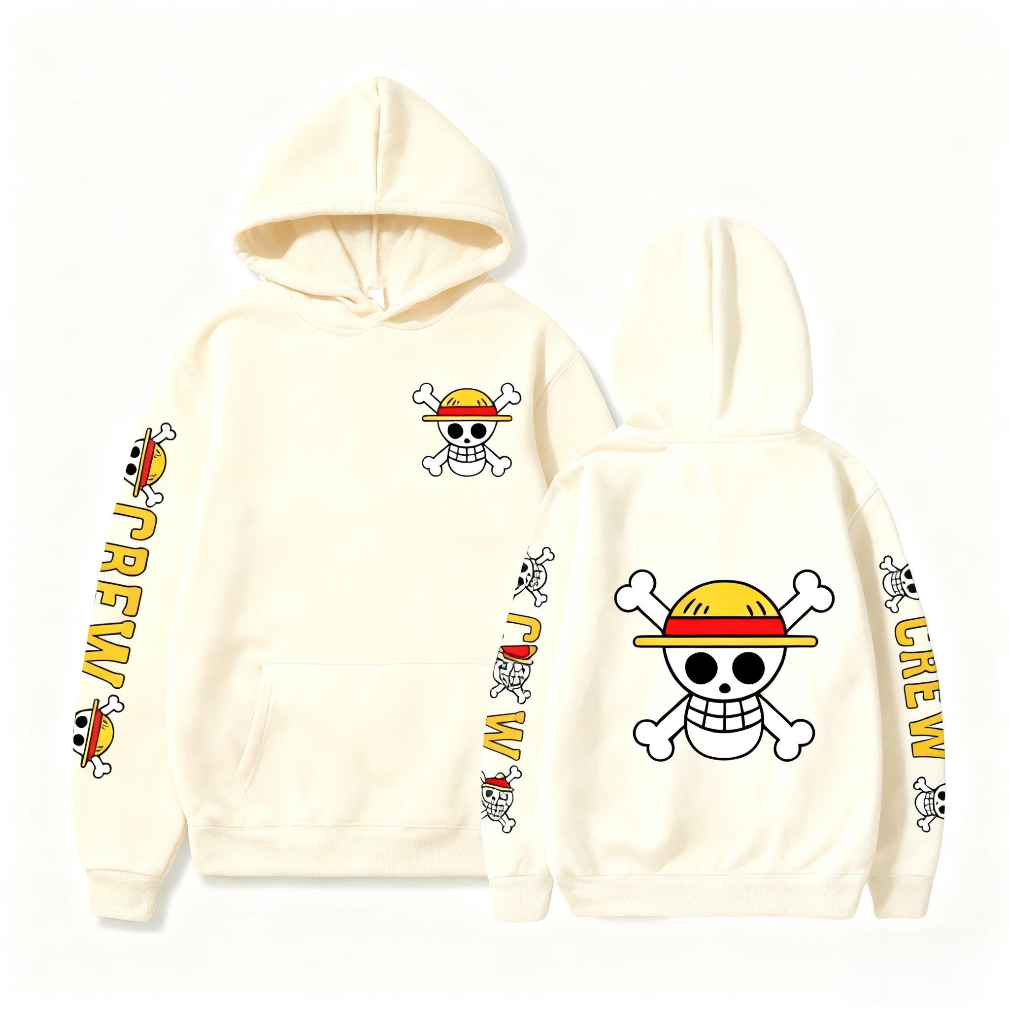 One Piece Skull Print Hoodie M - Street Fashion Hats ulasan dan harga