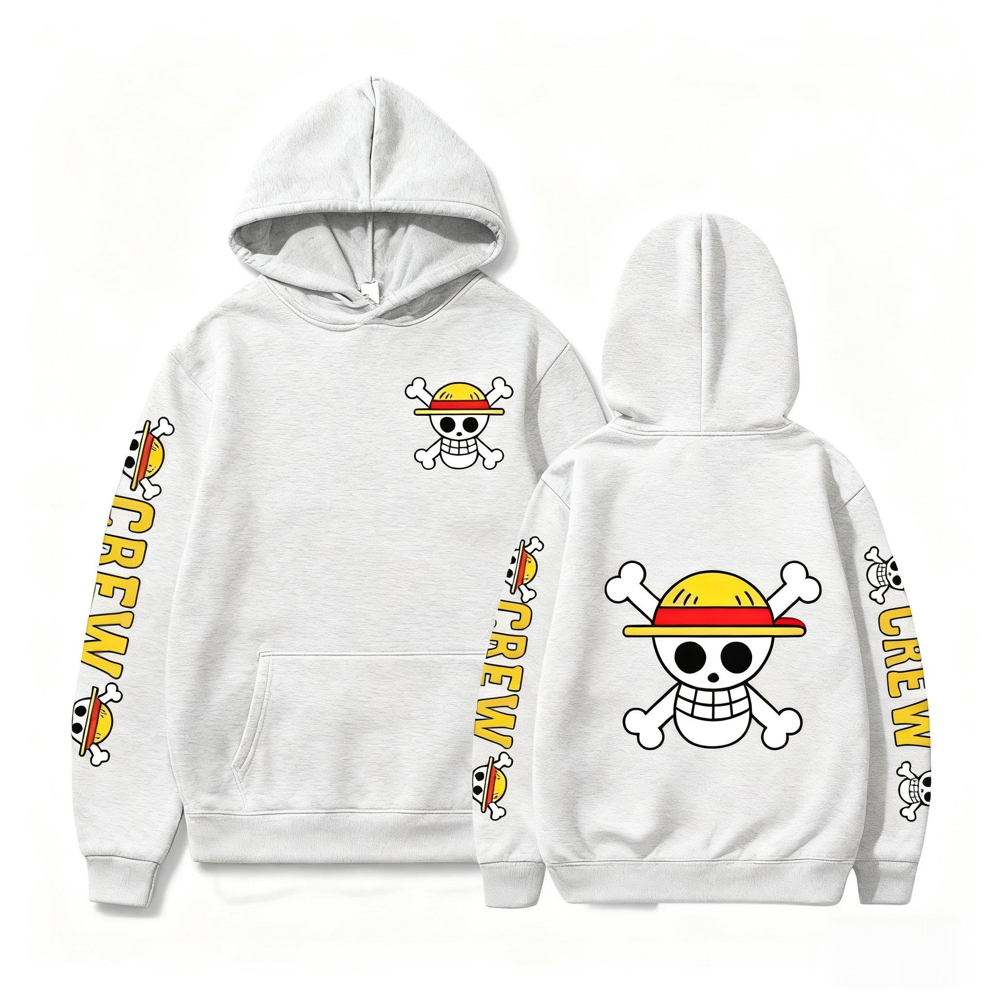 One Piece Skull Print Hoodie M - Street Fashion Hats ulasan dan harga