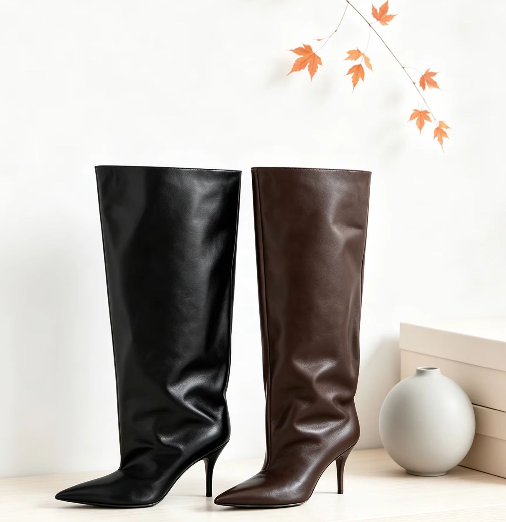Slouch Wide Cuff Knee High Boo - Street Fashion Ladies ulasan dan harga