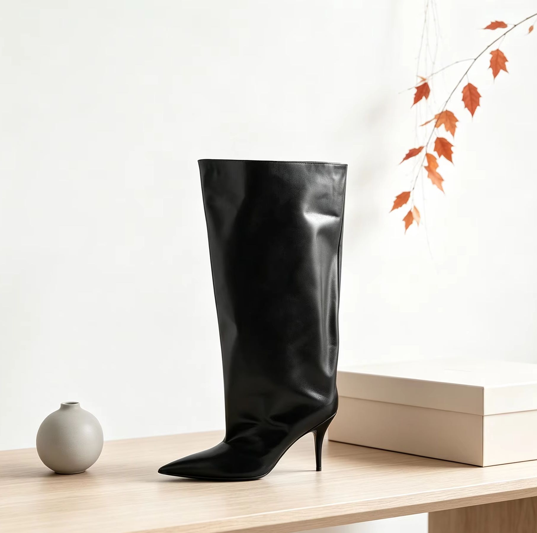 Slouch Wide Cuff Knee High Boo - Street Fashion Ladies ulasan dan harga
