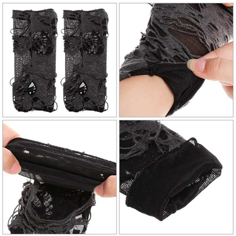 Unisex Gothic Black Gloves Fin - Street Fashion Gloves ulasan dan harga