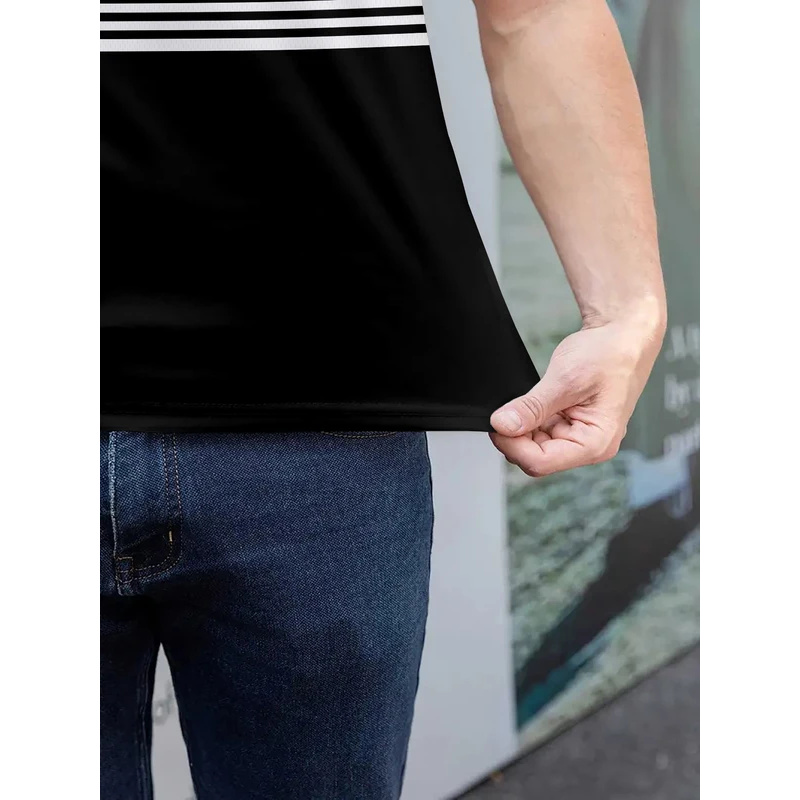 Striped pattern printed polo s - Street Fashion England ulasan dan harga