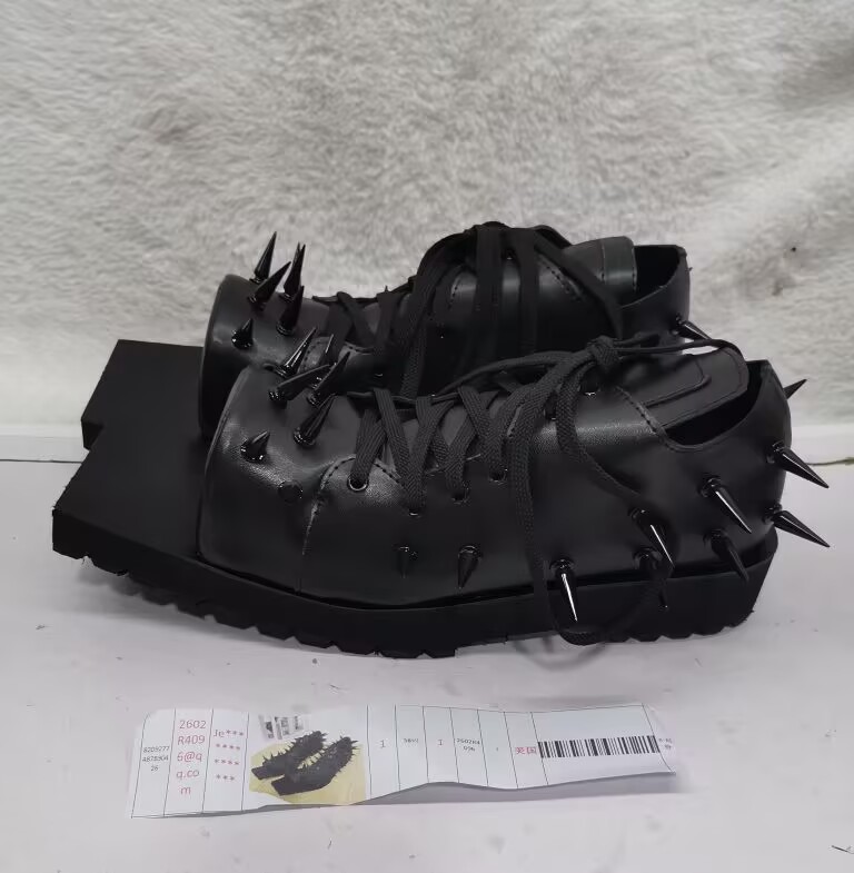 Women's Black Leather Hog Toe  - Street Fashion Y2K ulasan dan harga