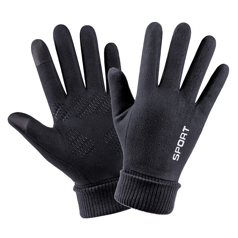 Men Winter Suede Leather Plush - Street Fashion Gloves ulasan dan harga
