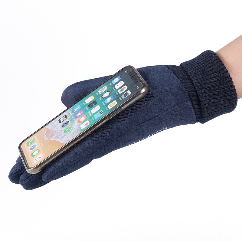 Men Winter Suede Leather Plush - Street Fashion Gloves ulasan dan harga