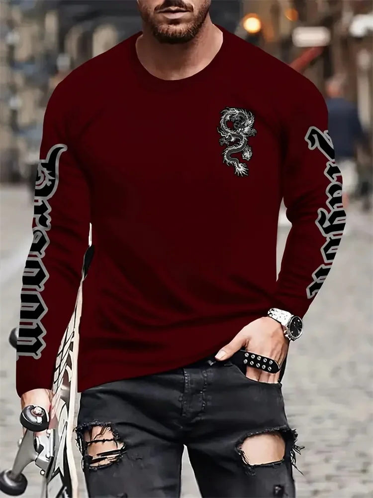 Simple Longteng Print Autumn F - Street Fashion Jersey ulasan dan harga