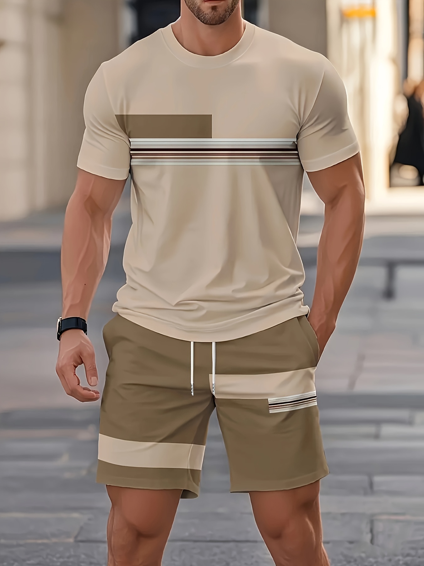 Summer Men's Sets Casual O-nec - Street Fashion Outfit For Men ulasan dan harga
