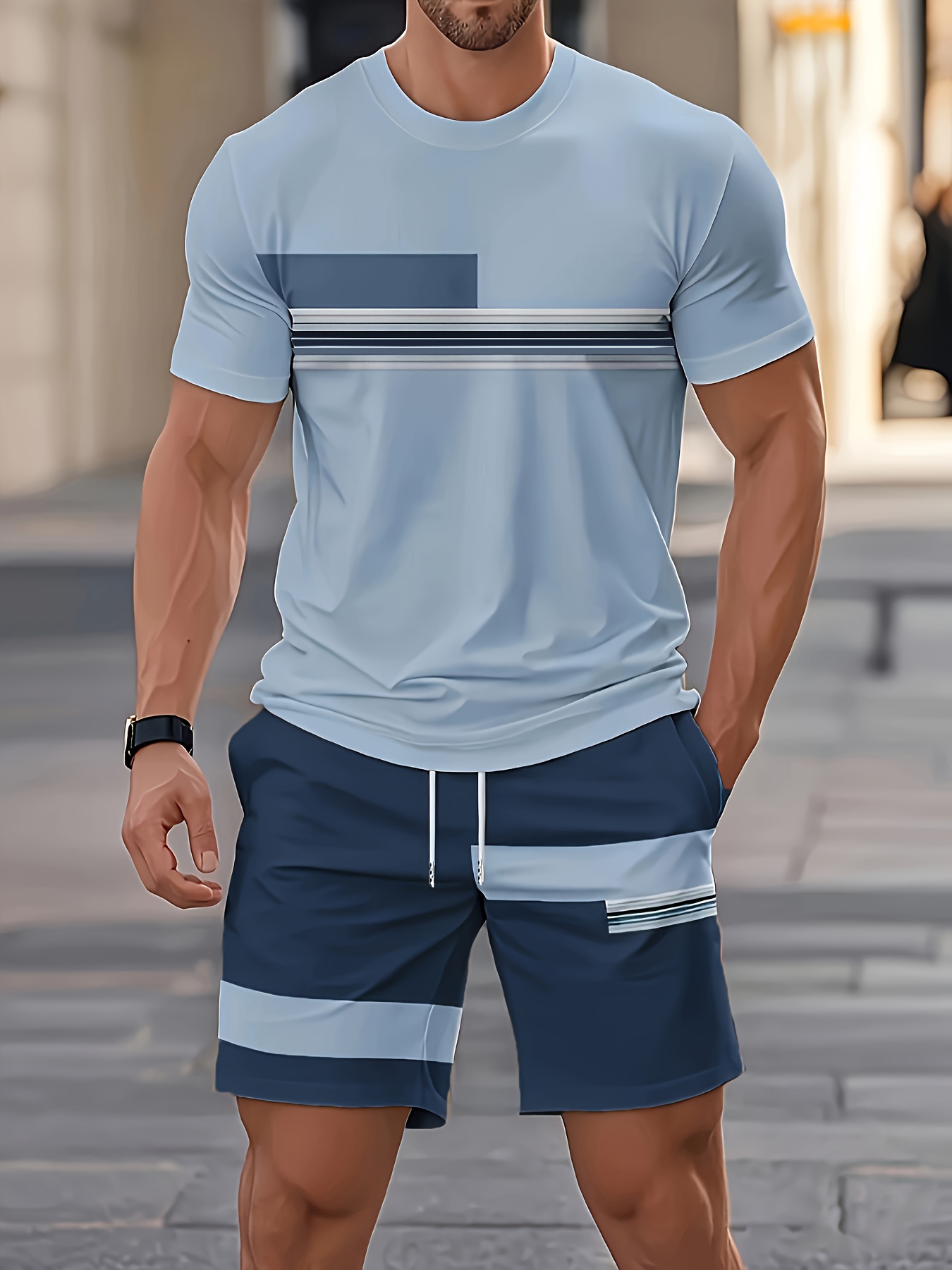 Summer Men's Sets Casual O-nec - Street Fashion Outfit For Men ulasan dan harga