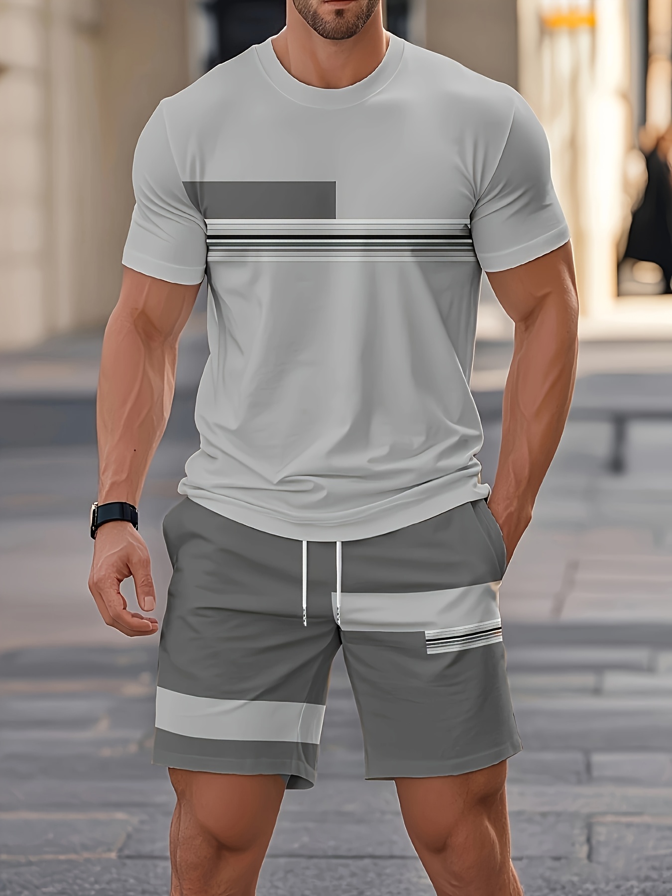 Summer Men's Sets Casual O-nec - Street Fashion Outfit For Men ulasan dan harga
