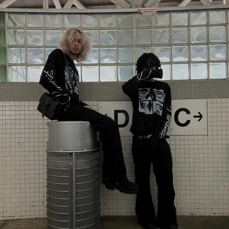 2000s Punk Retro Hip Hop Stree - Street Fashion Couple ulasan dan harga