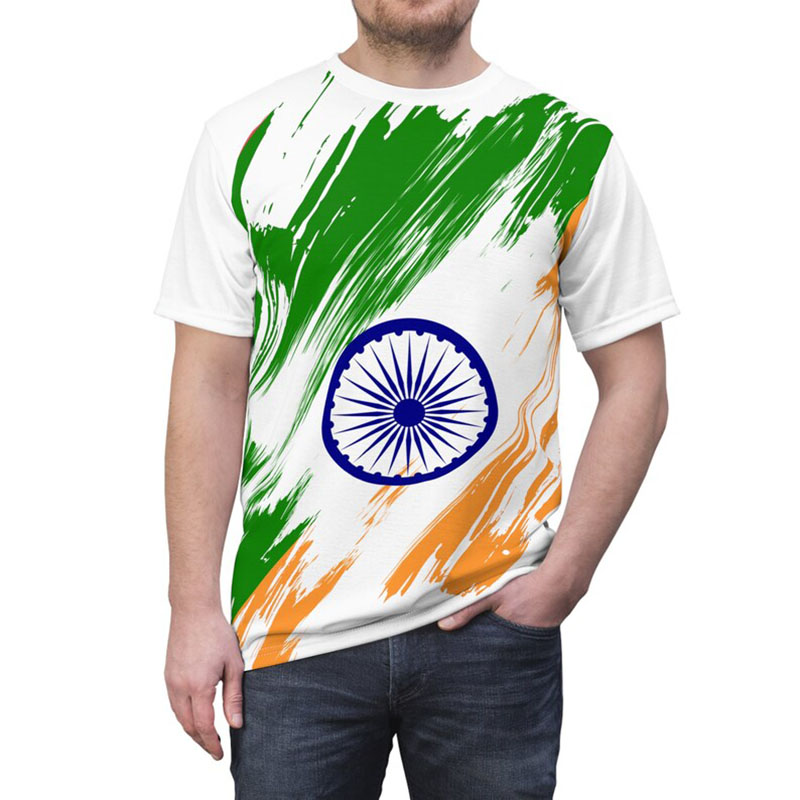 India Flag Print T-shirt Men's - Street Fashion India ulasan dan harga